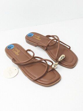 Camila Coehlo Venue Toe Ring Strappy Sandals Brown Women's 6.5